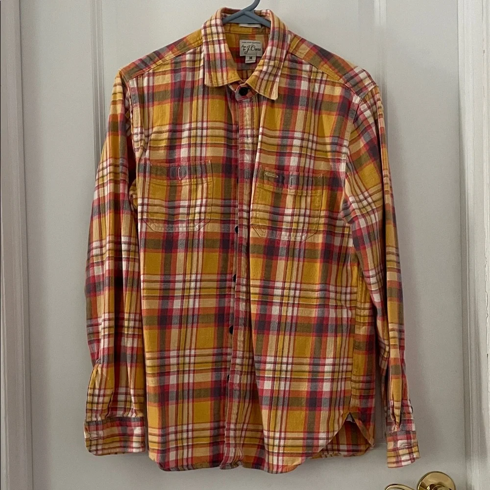 J. Crew Yellow Plaid Long-Sleeve Button-Down Shirt
